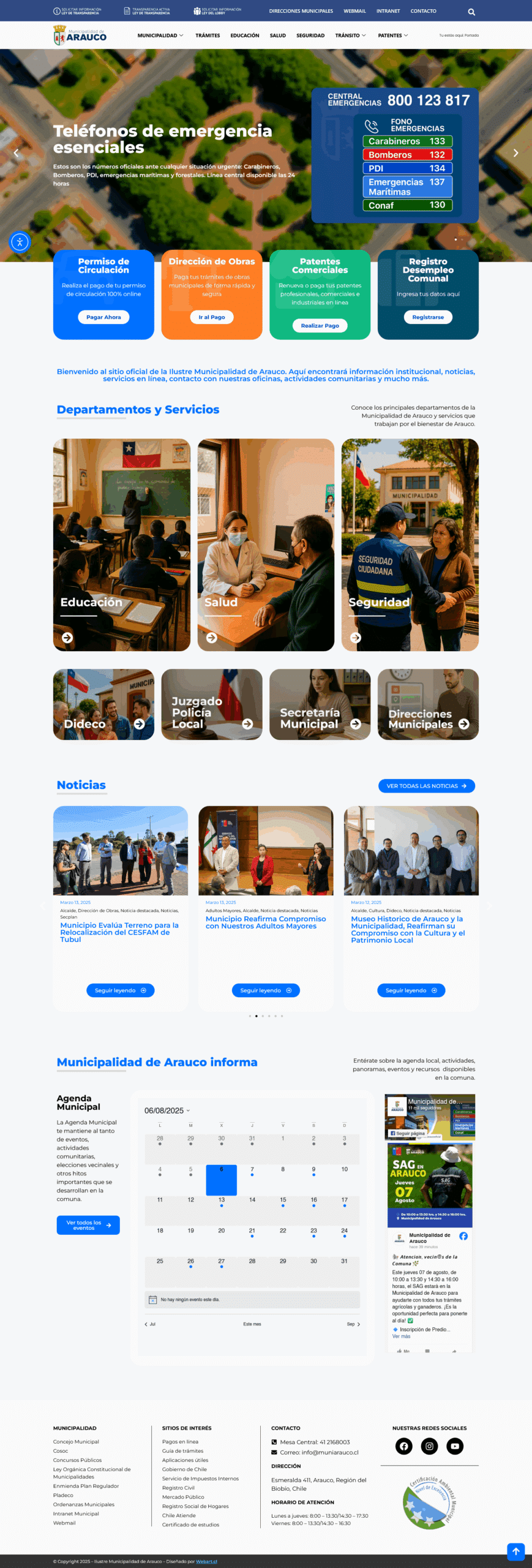 Diseño Web Profesional para la Ilustre Municipalidad de Arauco