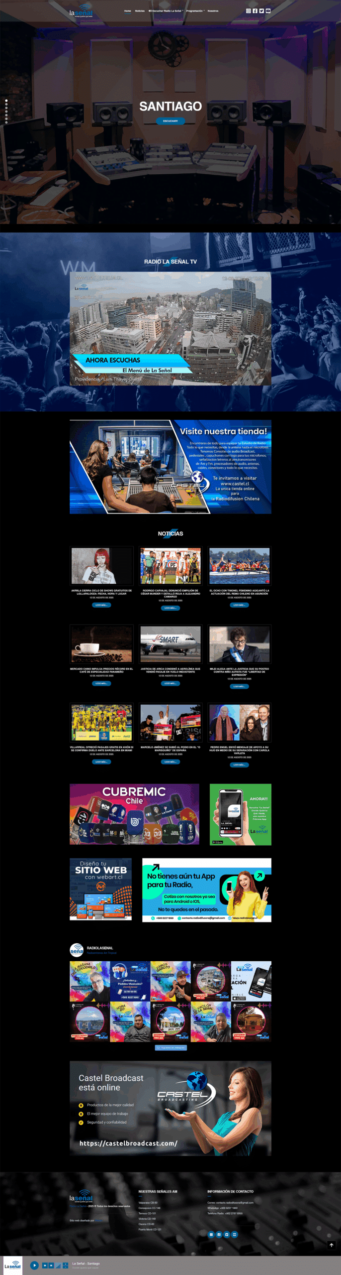 Diseño Sitio Web Profesional Streaming Audio y Video Radio La Señal